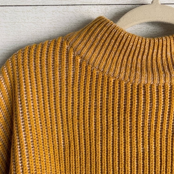 Topshop-NWT-Mustard Funnel Neck Oversized Sweater-Size US 8-10 - Picture 7 of 9